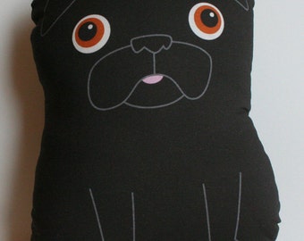 pug stuffed animal black