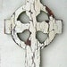 Recycled Wood Celtic Cross Irish Ireland Crackled Distressed