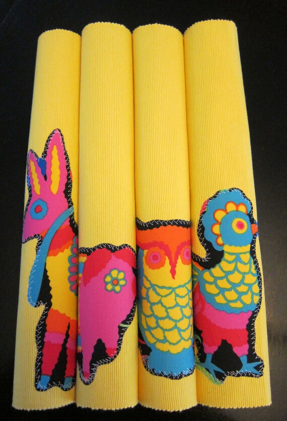 Items similar to FIESTA Mexican Kitchen PLACEMATS SET of Four on Etsy