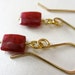 Pillow Talk Ruby Faceted Gemstone and Gold Earrings July Birthstone