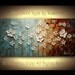 ORIGINAL Large Abstract Contemporary Textured White Daisy Flowers Landscape Painting Modern Palette Knife by Susanna Ready to Hang 48x24