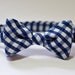 Navy Gingham Seersucker Boys Bowtie