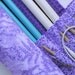 large knitting needle organizer - knitting needle case - pretty in purple - 36 pockets