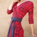 RESERVED - She's Leaving Home - iheartfink Handmade Hand Printed Plaid Wrap Dress