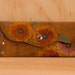 Leather Pouch or Clutch - Yellow, burgundy, turquoise and antique brown - Belle pattern with flowers