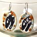 Dinosaur Fossil Ceramic Earrings in Spotted Brown