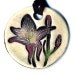 Lily Flower Ceramic Necklace in Cream Crackle