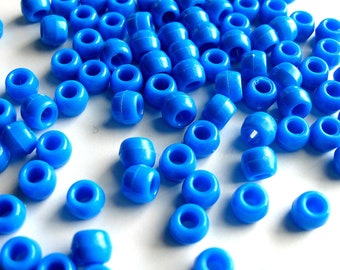 Neon Blue Kandi Beads, Kandi Raver supplies, 200 beads