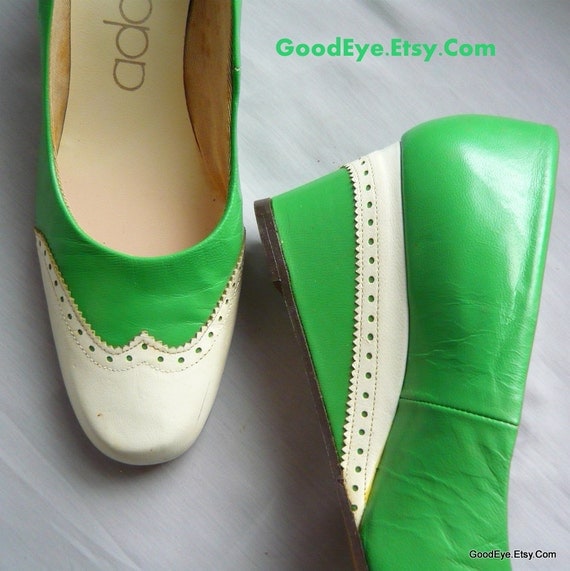 lime green wedge heels