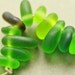 Drilled Sea Glass, 11 pcs Green including Lime