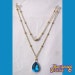 Blue Crystal Necklace Princess Mercury gold tone Sailor Moon cosplay
