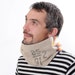 Linen Men Cowl Scarf - Real Vintage German Mail bag Beige - Neckwarmer