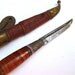 Iisakki Järvenpää Puukko Vintage Finnish Small Knife, Finland Made Collectible in Leather Ornate Sheath