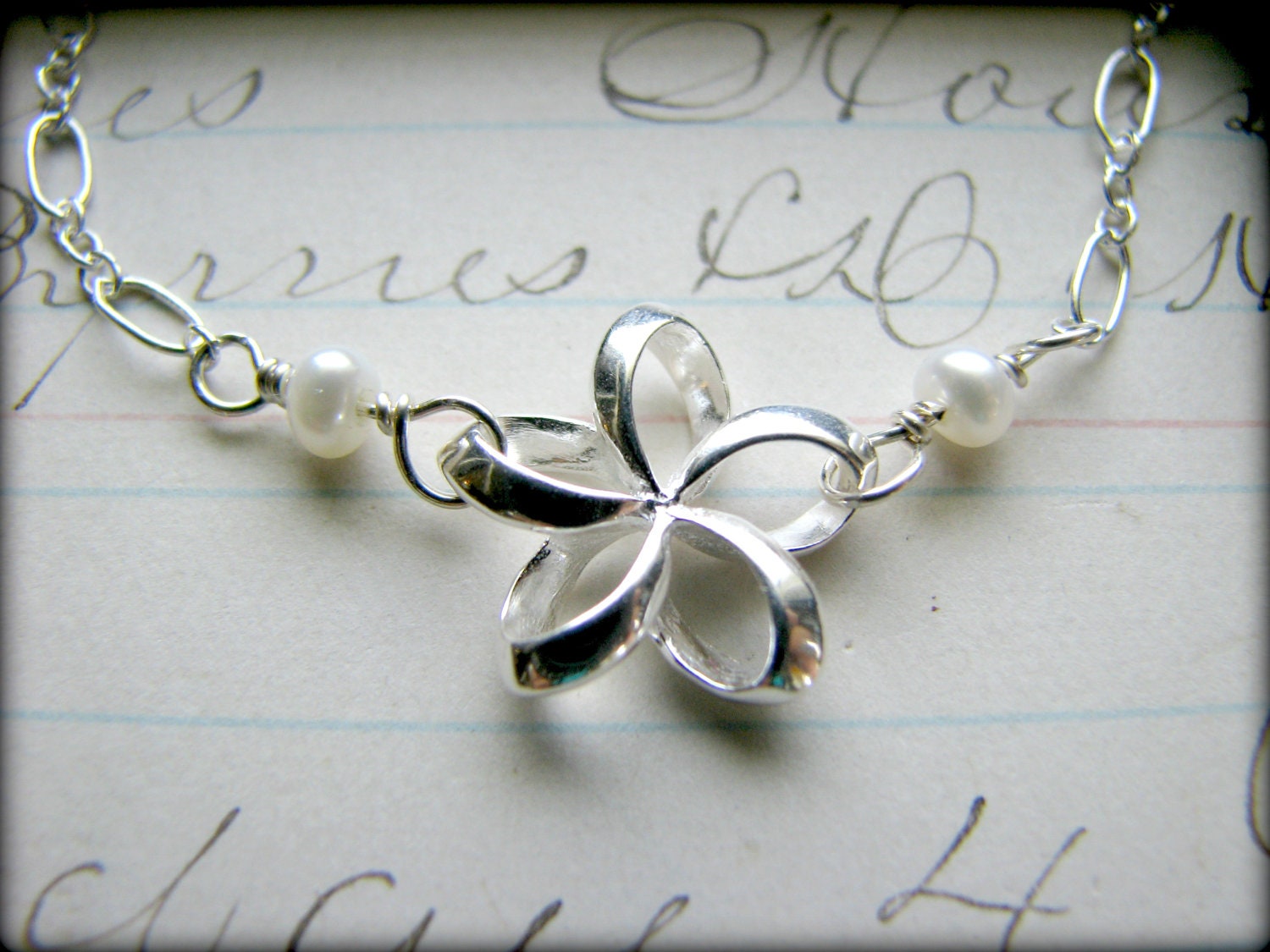 Petite Plumeria Bracelet Sterling Silver Aloha Hawaii Luau