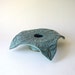 draped ikebana circle vase . jade blue