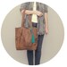 MARKET TOTE /// brown leather and teal tassel