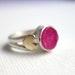Pink Druzy in Heavy Sterling Silver Ring with Brass Hearts
