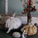 The Cobbler and The Tailor - Vintage Tattered Pair of Shabby Chic Fabric and Paper Pumpkins