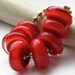 Really Red Lampwork Bead Discs - get the red one - wild rubies - deep juicy reds - Handmade Glass Bead Set from Ellen Dooley SRA (8)
