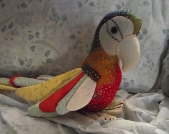 Macaw Parrot Miniature Stuffed Bird Pattern to Sew Instant Download
