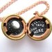Full Moon Locket - Original, Hand-painted in Oil, Vintage Stock - Black and White