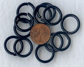12 gauge 18mm OD BLACK Anodized Aluminum Jump Rings