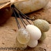 RESERVED LISTING For SHERIMALLERY - Fossilized Sand - As Seen In Bead Trends Magazine - Set of 6 Handmade Lampwork and Copper Head Pins