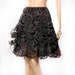 RESERVED for Isabelle. Gothic Lolita Skirt, Black ruffle ruffly Knee length, Upcycle romantic gypsy Eco friendly Dark Fairy Princess Costume