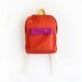 orange backpack with magenta pouch