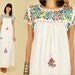 ViNtAgE 70's Oaxacan Floral Embroidered Handmade Maxi Mexican Wedding Dress