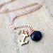 Reserved For Therese: London Blue Topaz Necklace In Rose Gold, Wire Wrapped Necklace, Anchor Charm, Nautical Fashion - Ahoy