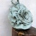 Cool Sage Mint Leather Rose Wristlet in Distressed Cowhide Leather Hand Made by Stacy Leigh Ready to Ship