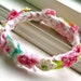 Fabric Bangle, Fabric Bracelet, Braided Bracelet, Fabric Flower Bracelet, Flower Bangle, Flower Braid Bracelet - No. 28