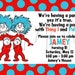 Custom Printable Dr Seuss Thing 1 & Thing 2 Birthday Party Invitation