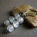 Rainbow Moonstone Earrings on Oxidized Sterling . Twist Wrapped Gemstone . Helix