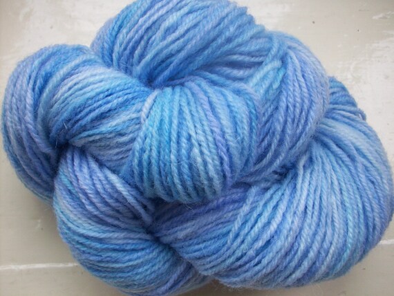Sock yarn hand dyed merino alpaca 100g blue by SpinningStreak
