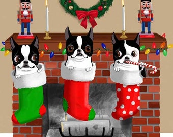 Boston Terrier Christmas Stockings