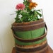 Pail in Comparison...Vintage Primitive Rustic Wooden Pail Wringer Firkin Sap Bucket With Wooden Handle