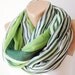 Apple green, dark green and white stripe Cotton Scarf