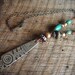 African Beaded Necklace with Knotted Turquoise Leather and Tibetan Prayer Bead Sterling Necklace