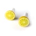 Lemon Stud EarringsTiny EarringsFruit Earring PostsYellow