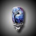 Fused Glass PENDANT Sterling Silver Pendant with Handpainted Fused Glass Cab