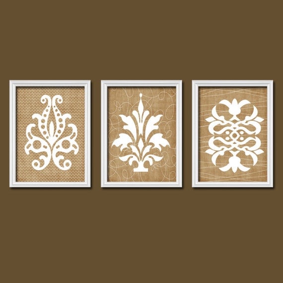 DAMASK Wall Art CANVAS or Prints French Country by TRMdesign