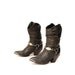 size 6 SOUTHWEST black leather 80s BIKER CHAIN harness slouchy boots