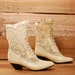 size 8 LACE creamy white leather 80s SOUTHWEST spectator LACE up ankle boots