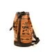 AFRICAN tribal print 80s 90s LEATHER knapsack BACKPACK