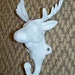 Moose Head Wall Hook,Cast Iron,White