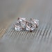 Herkimer Diamond and Recycled 14k Rose Gold and Sterling Silver Post Stud Earrings