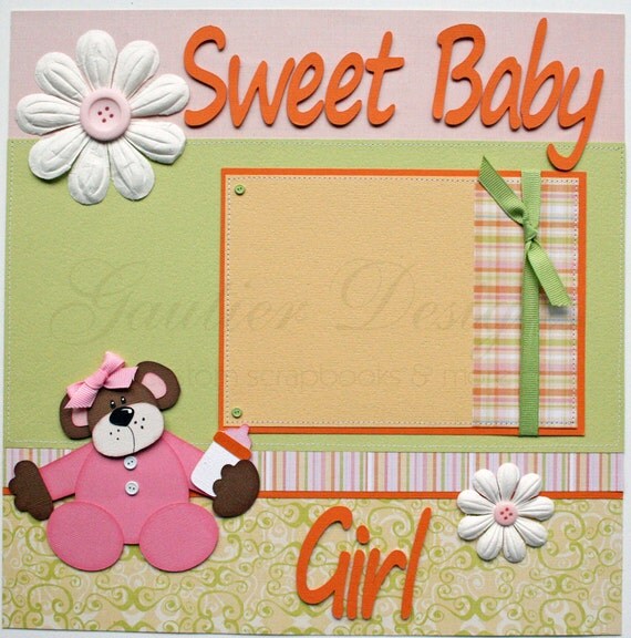 12x12 premade scrapbook pages Sweet Baby Girl