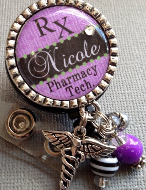 Pharmacy Tech ID Badge Reel Personalized PharmacistRX